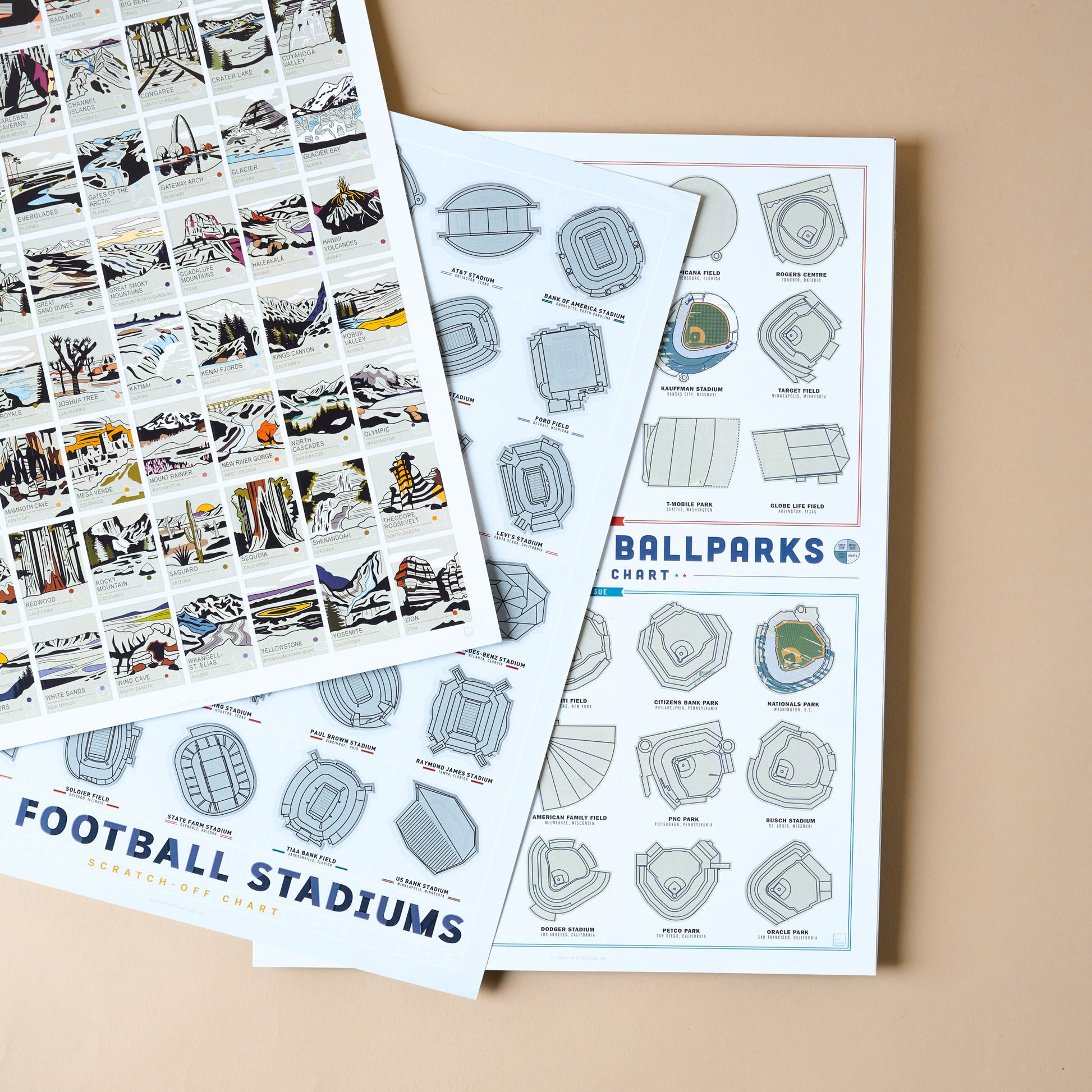 National Parks Scratch-Off Chart with other scratch off charts