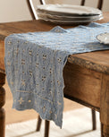 Chambray Eyelet Runner on table