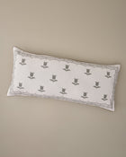 Daphne Green Tulip Embroidered Lumbar Pillow