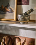 Forest Marble Mortar and Pestel on shelf