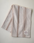 Natural Embroidered Stripe Tea Towel