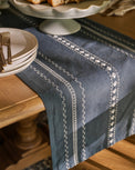 Dusty Blue Embroidered Table Runner