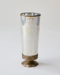 Scalloped Brass and Mercury Glass Vessel