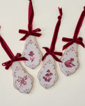 Heirloom Noel Ceramic Tile Ornaments, Set of 4