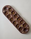 Wood and Brass Inlay Star Mancala