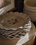 Cream Organic Ruffle Edge Elaine Dessert Plate