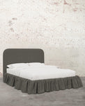 Poppy Ruffle Linen Upholstered Bed