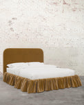 Poppy Ruffle Velvet Upholstered Bed