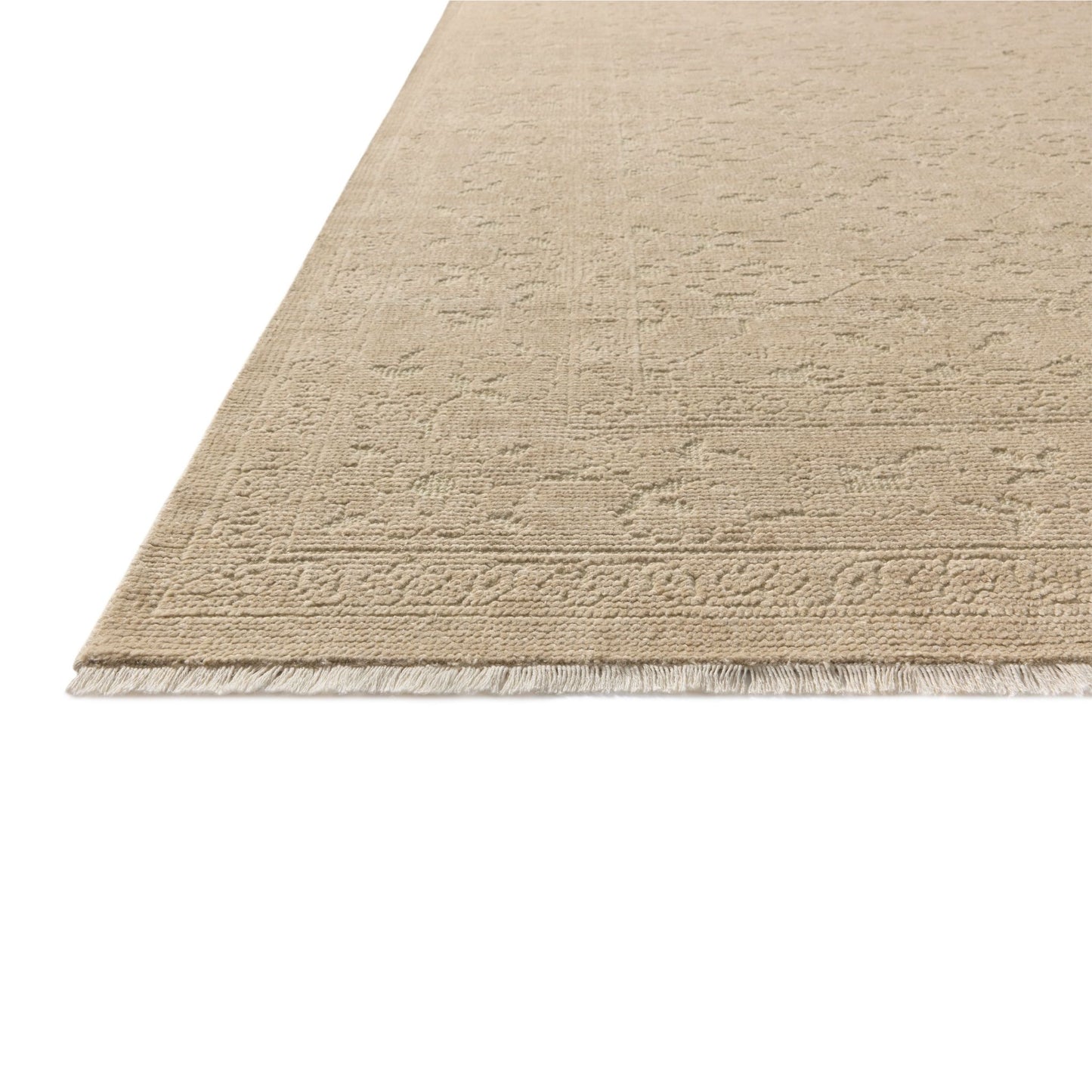 Ruth Sand Sage Rug corner up close