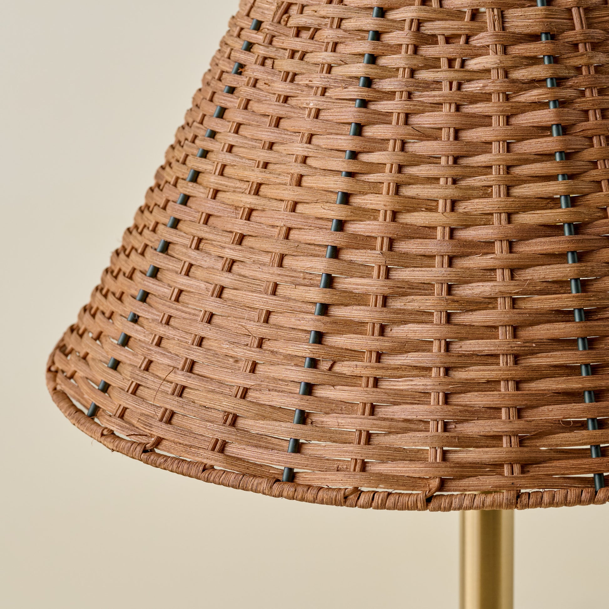 Tapered Rattan Lamp Shade edge up close