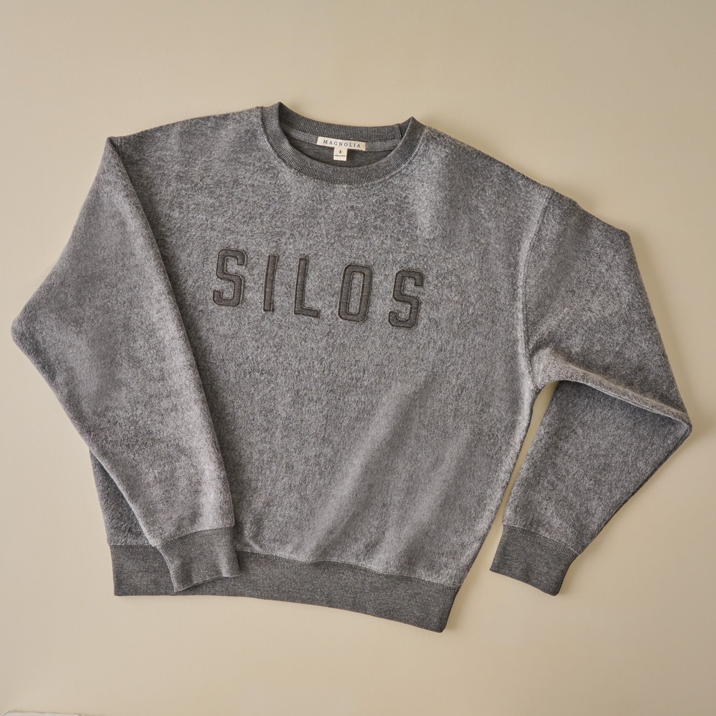 Silos Applique Charcoal Cozy Fleece