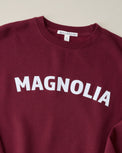Magnolia Crosstitched Burgundy Soft Fleece Sweatshirt