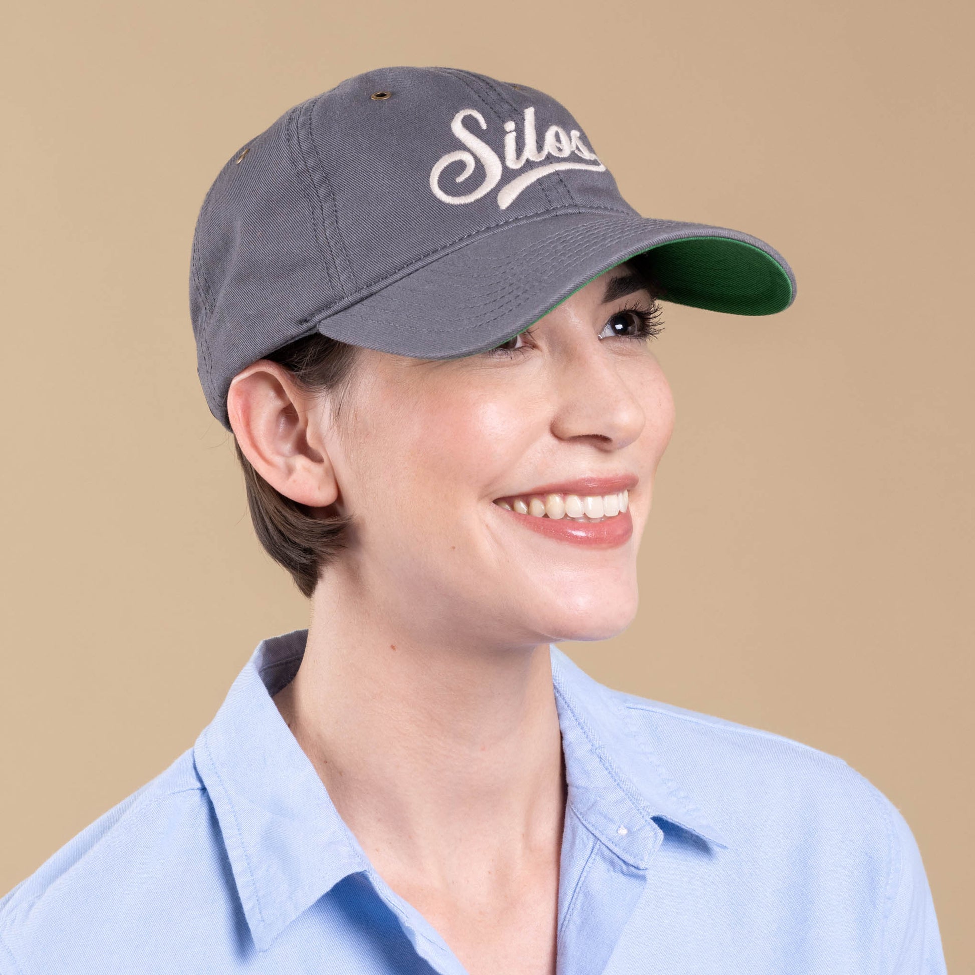 Silos Distressed Charcoal Baseball Hat on model