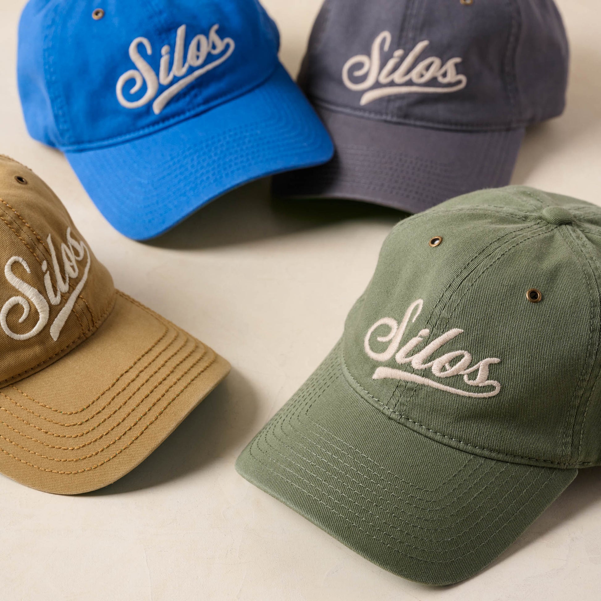 Silos Distressed Charcoal Baseball Hat in various colors