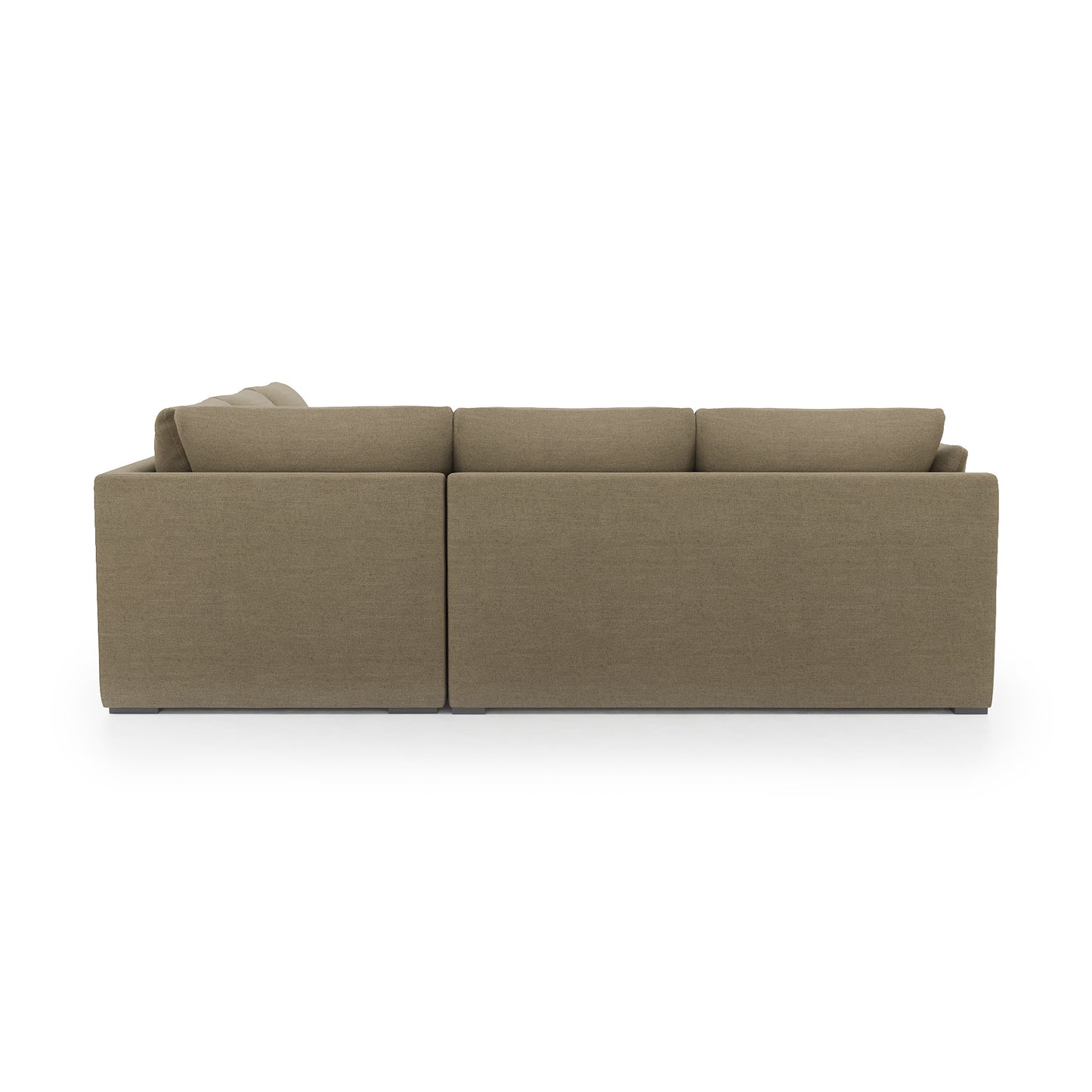 Serene Sectional mocha linen back view