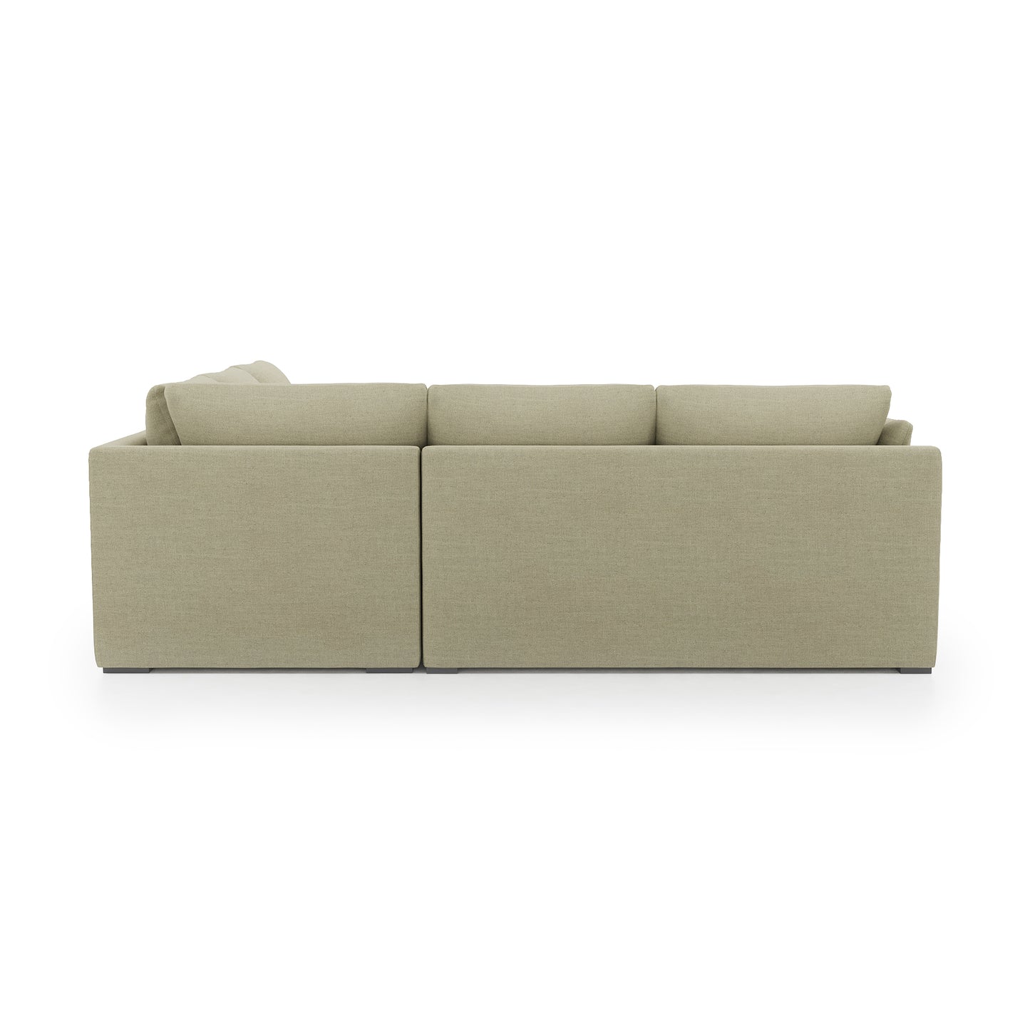 Serene Sectional khaki linen back view