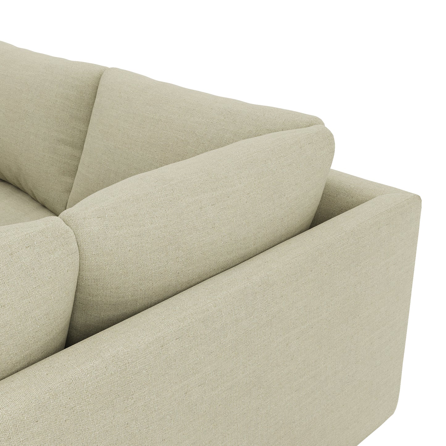 Serene Sectional khaki linen close up