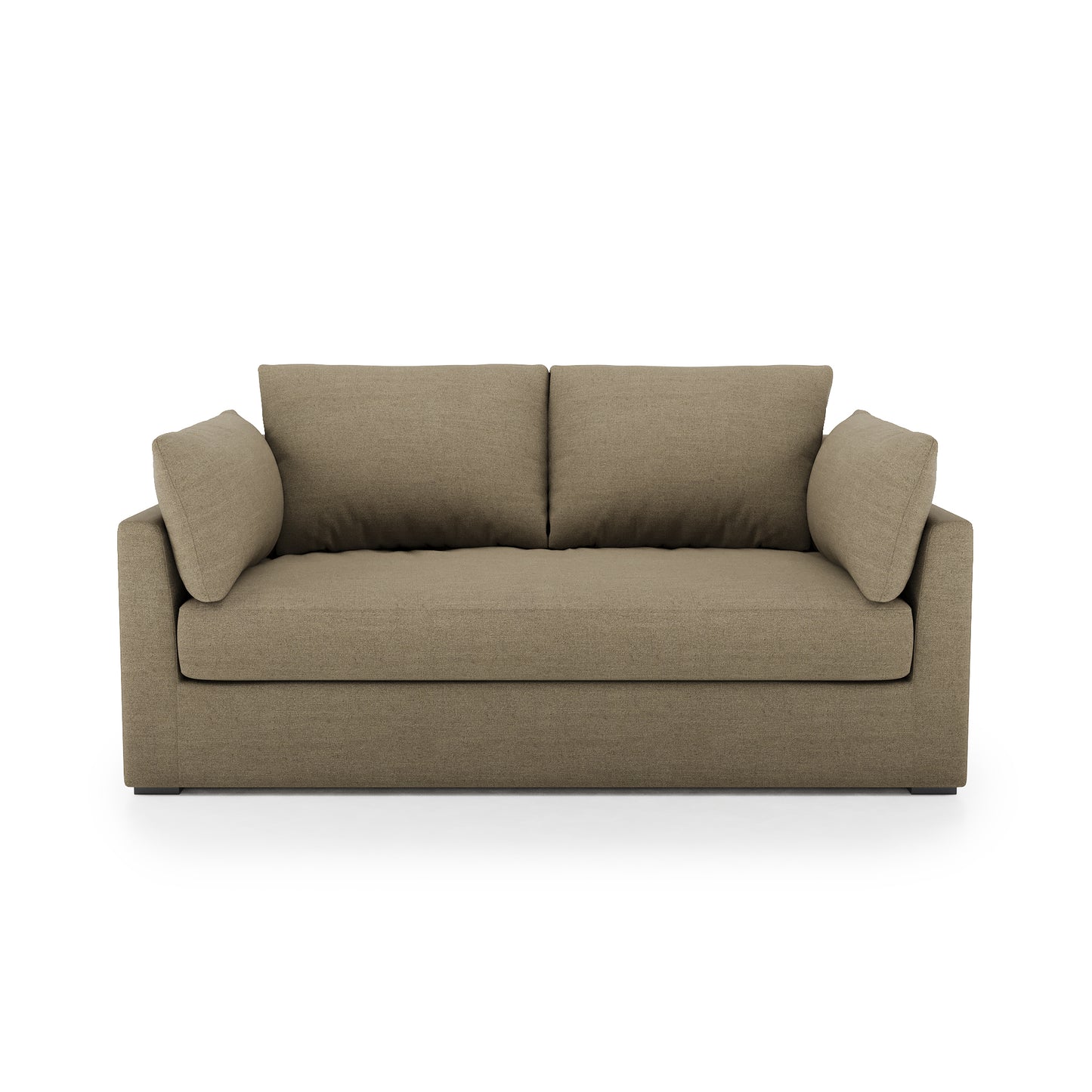 Serene Sofa mocha linen front view