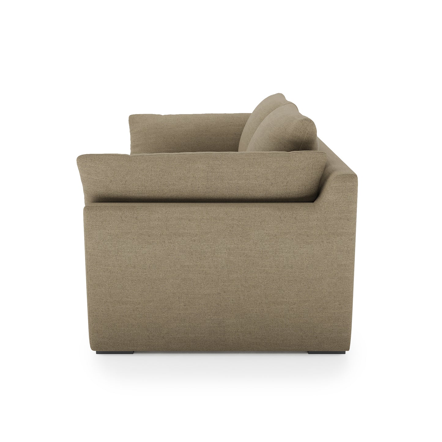 Serene Sofa mocha linen side view
