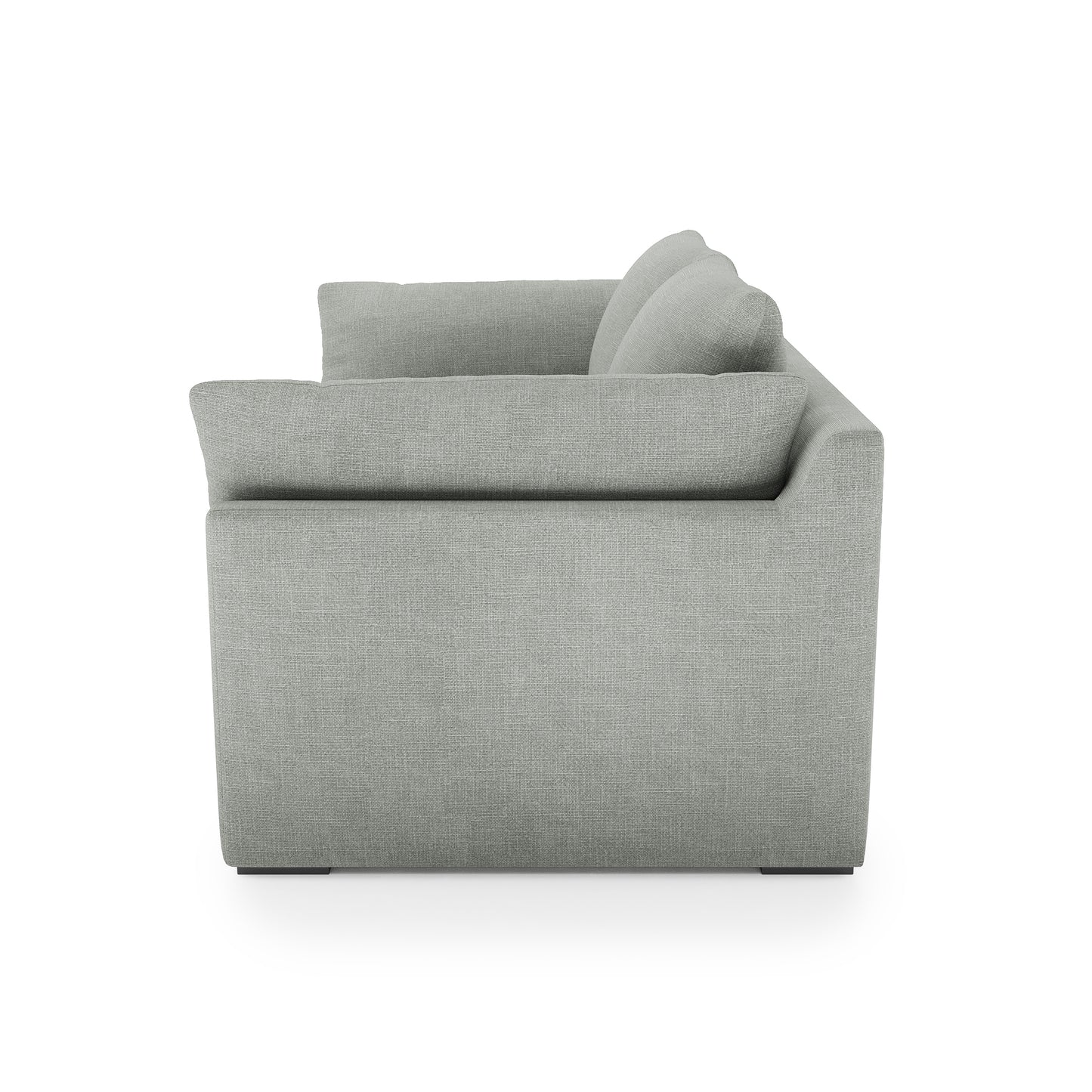 Serene Sofa dove grey linen side view