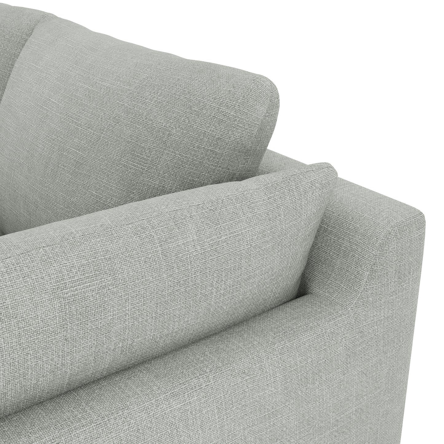 Serene Sofa dove grey linen close up