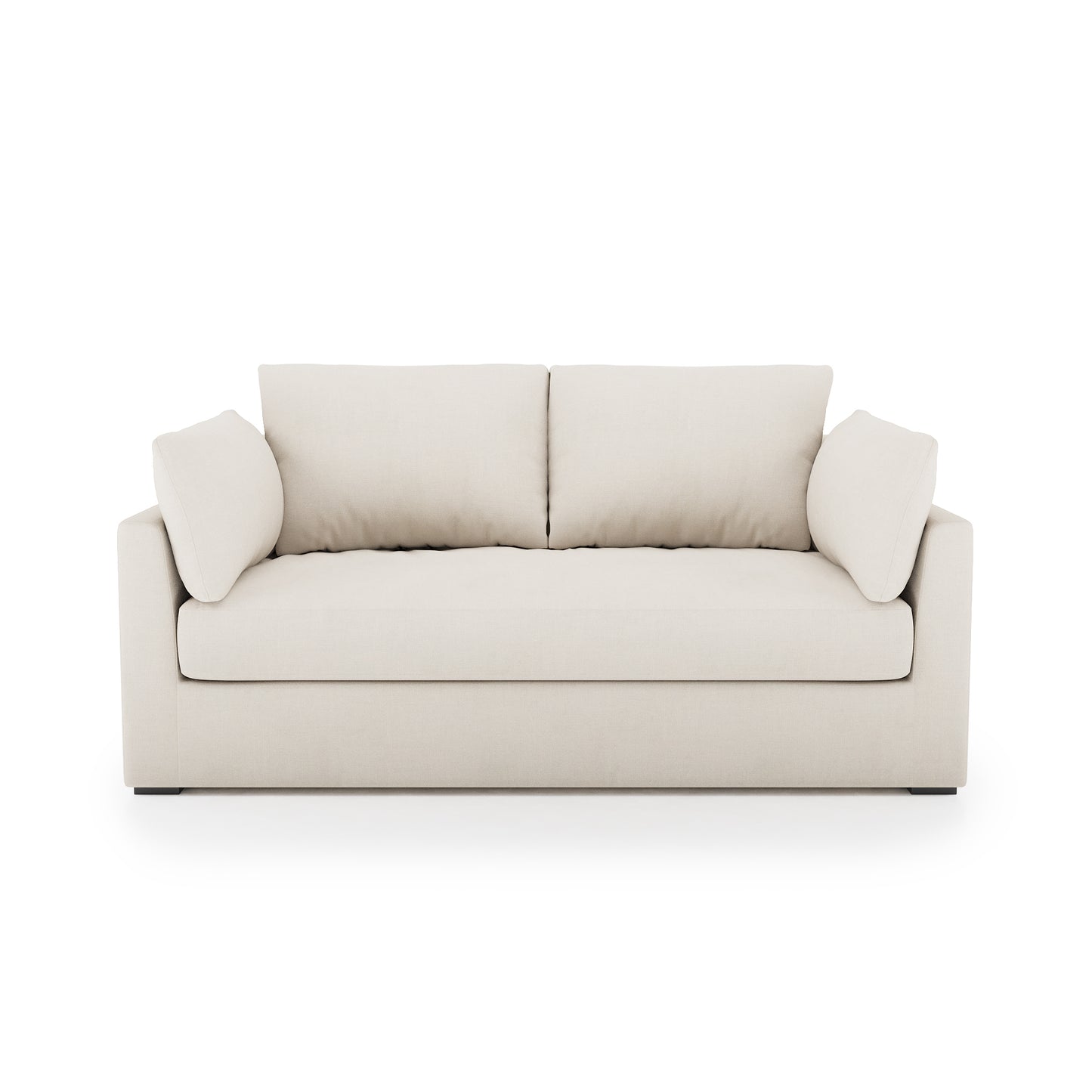 Serene Sofa ivory linen front view