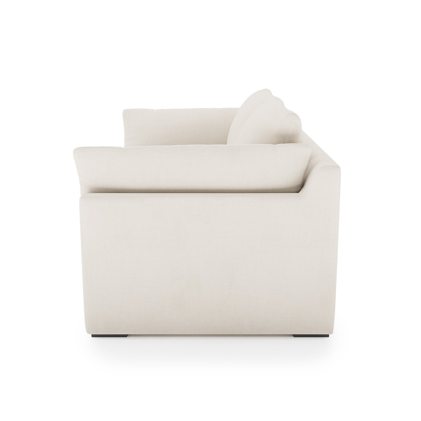 Serene Sofa ivory linen side view