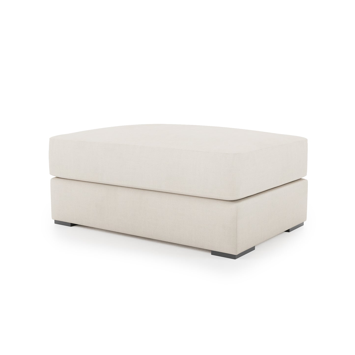 Serene Ottoman - ivory linen
