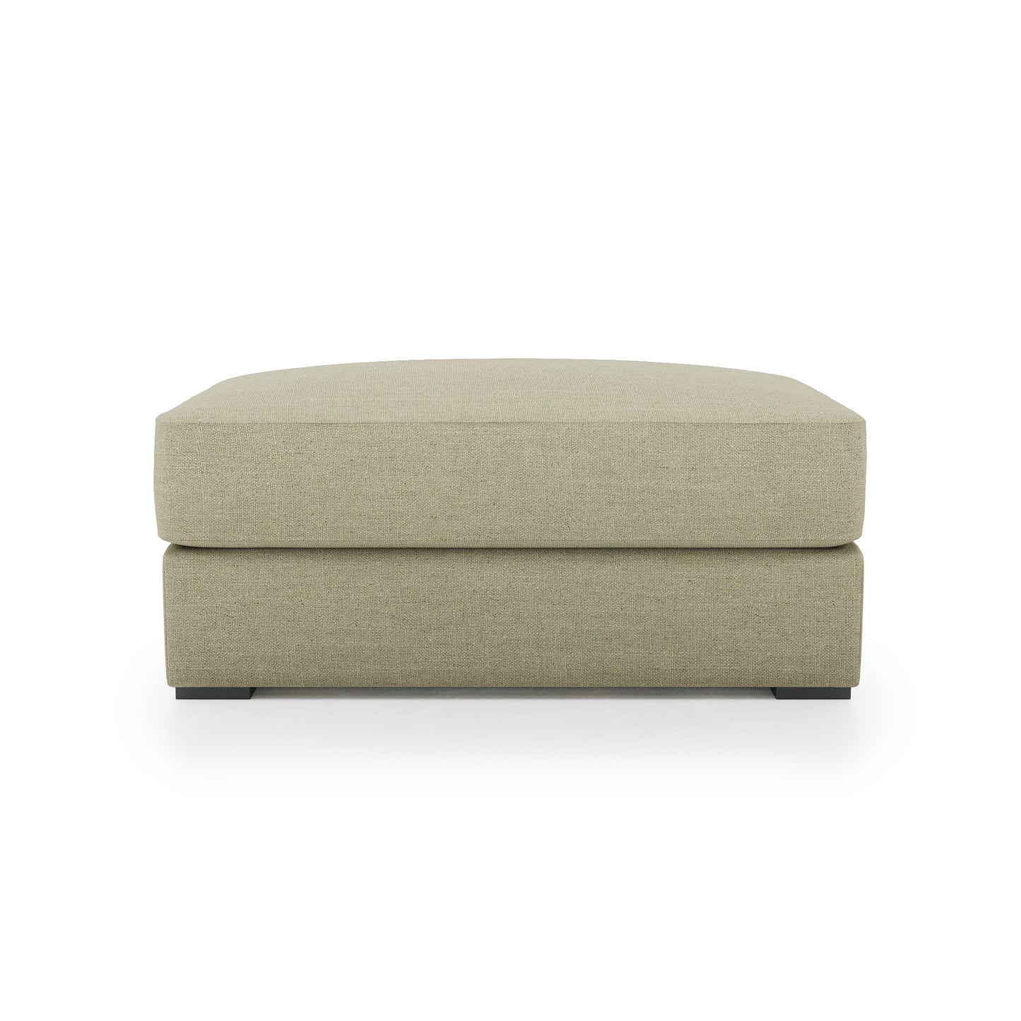 Serene Ottoman - khaki linen front view