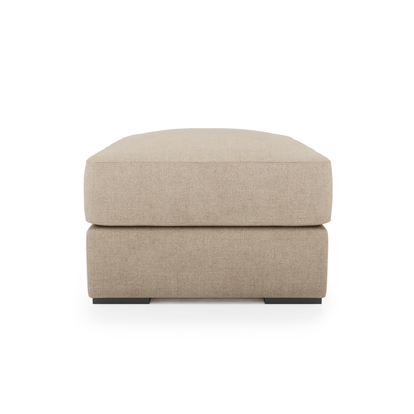 Serene Ottoman - natural linen side view