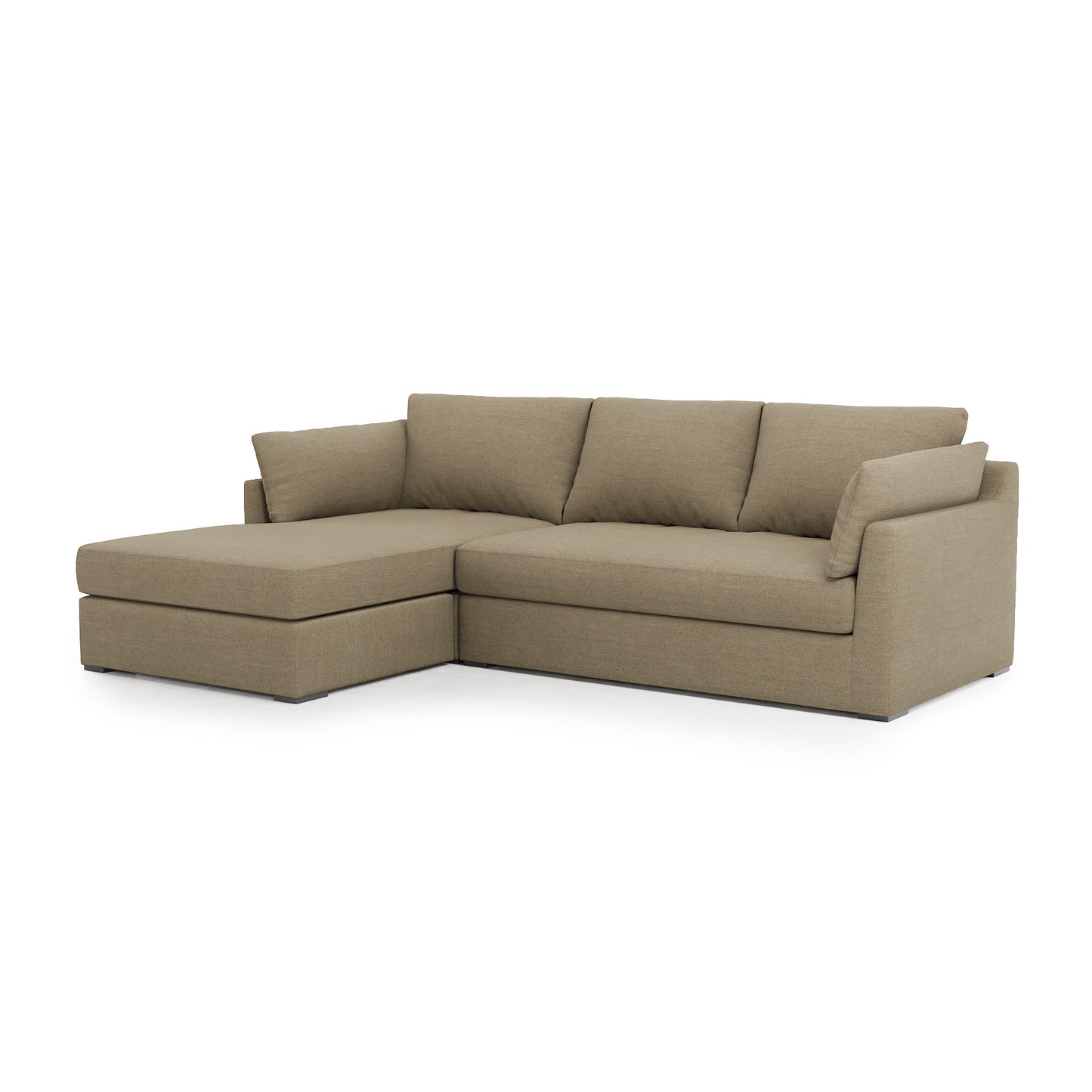 Serene 2 Piece Sectional mocha linen left chaise
