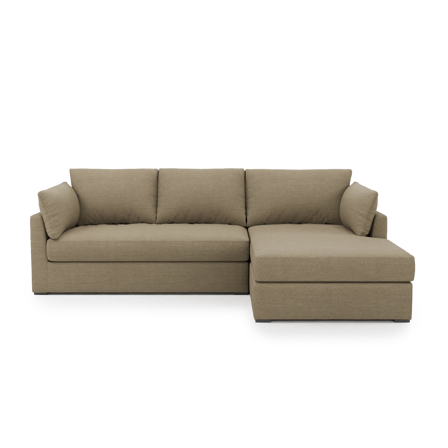 Serene 2 Piece Sectional - mocha linen front view