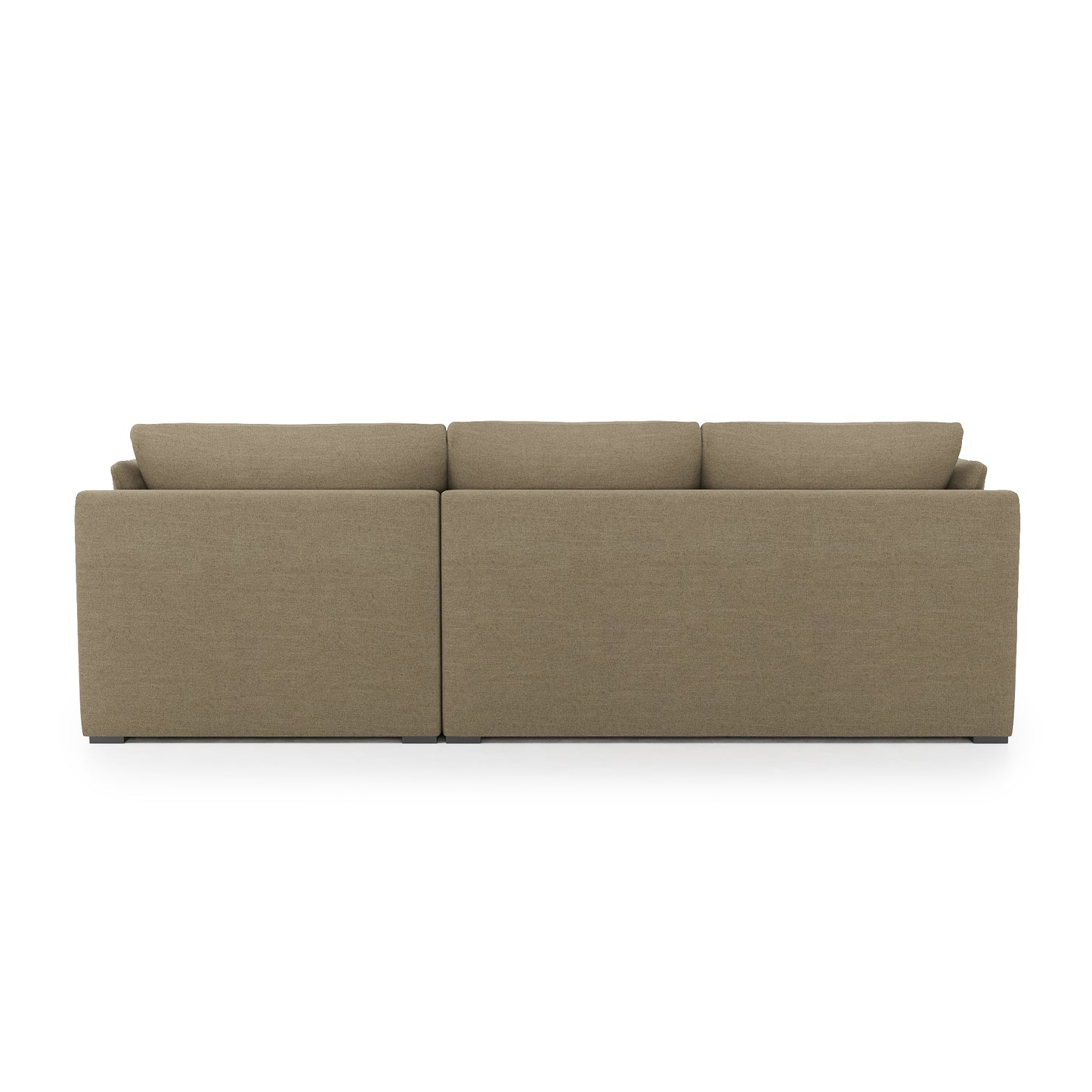 Serene 2 Piece Sectional - mocha linen back view