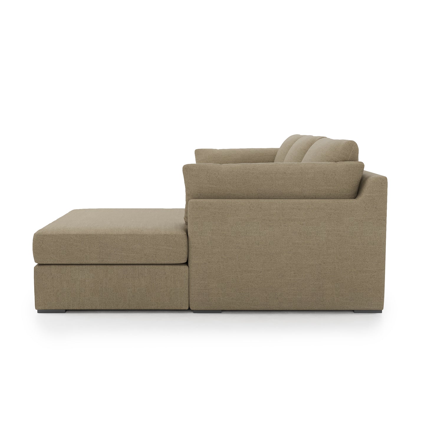 Serene 2 Piece Sectional - mocha linen side view