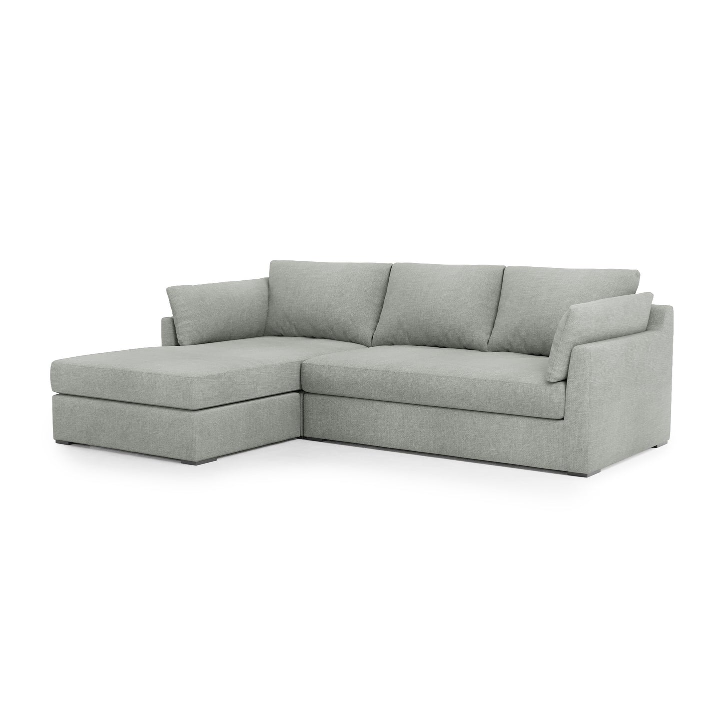Serene 2 Piece Sectional dove grey linen left chaise
