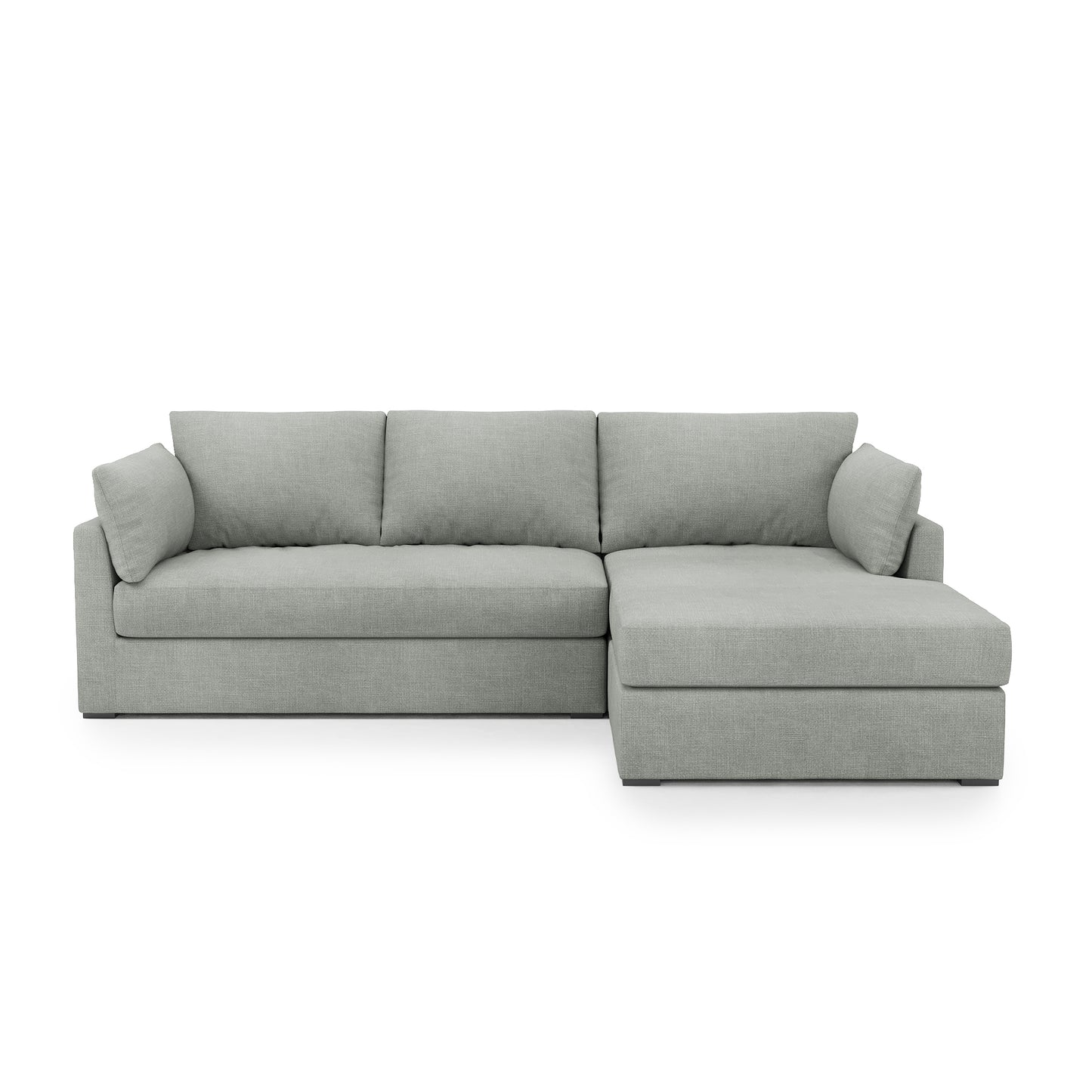 Serene 2 Piece Sectional - dove grey linen front view