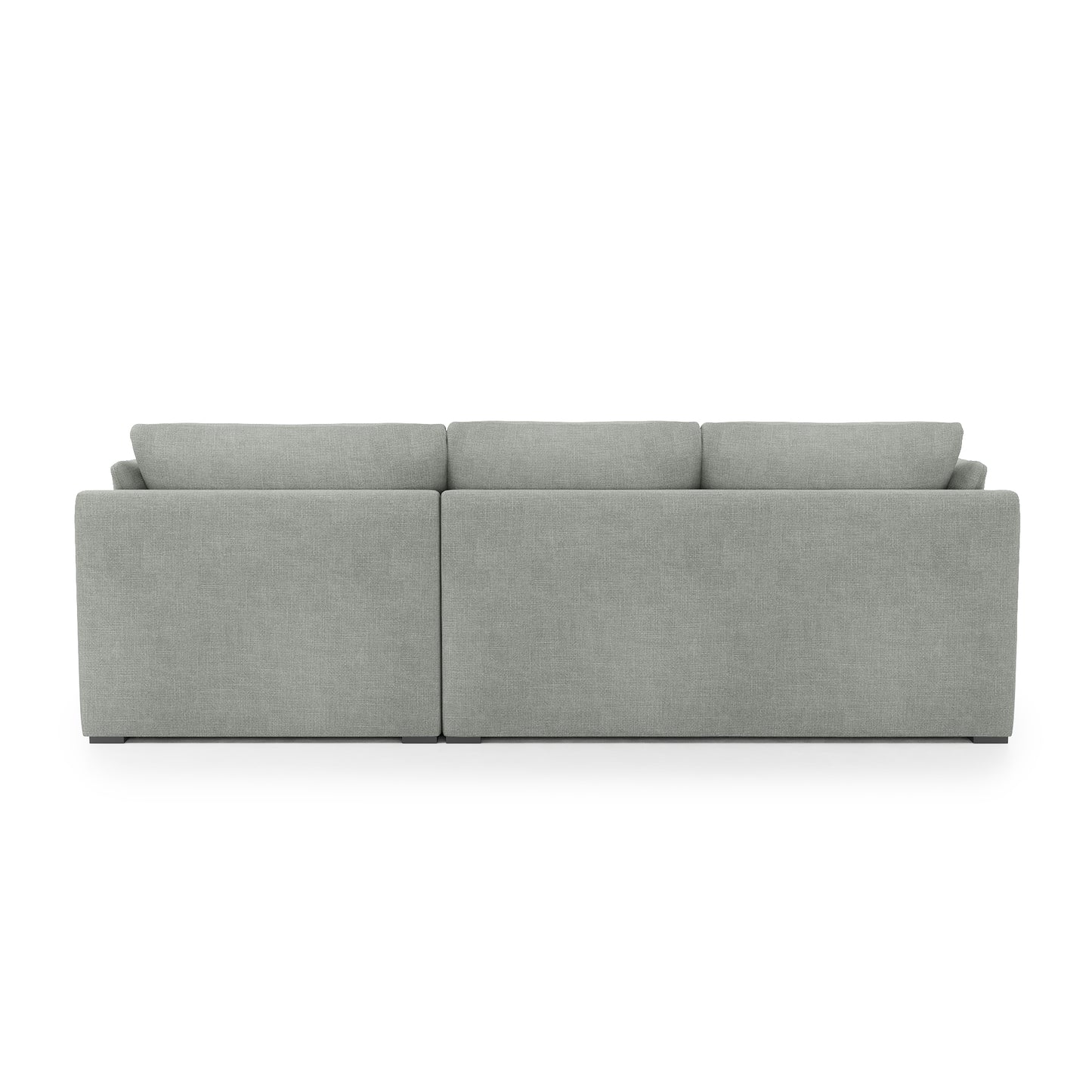 Serene 2 Piece Sectional - dove grey linen back view