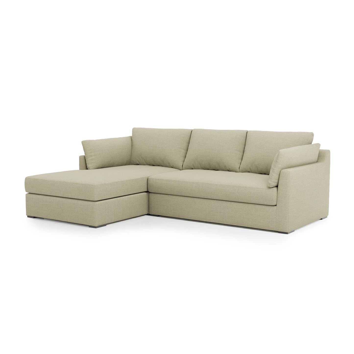 Serene 2 Piece Sectional khaki linen left chaise
