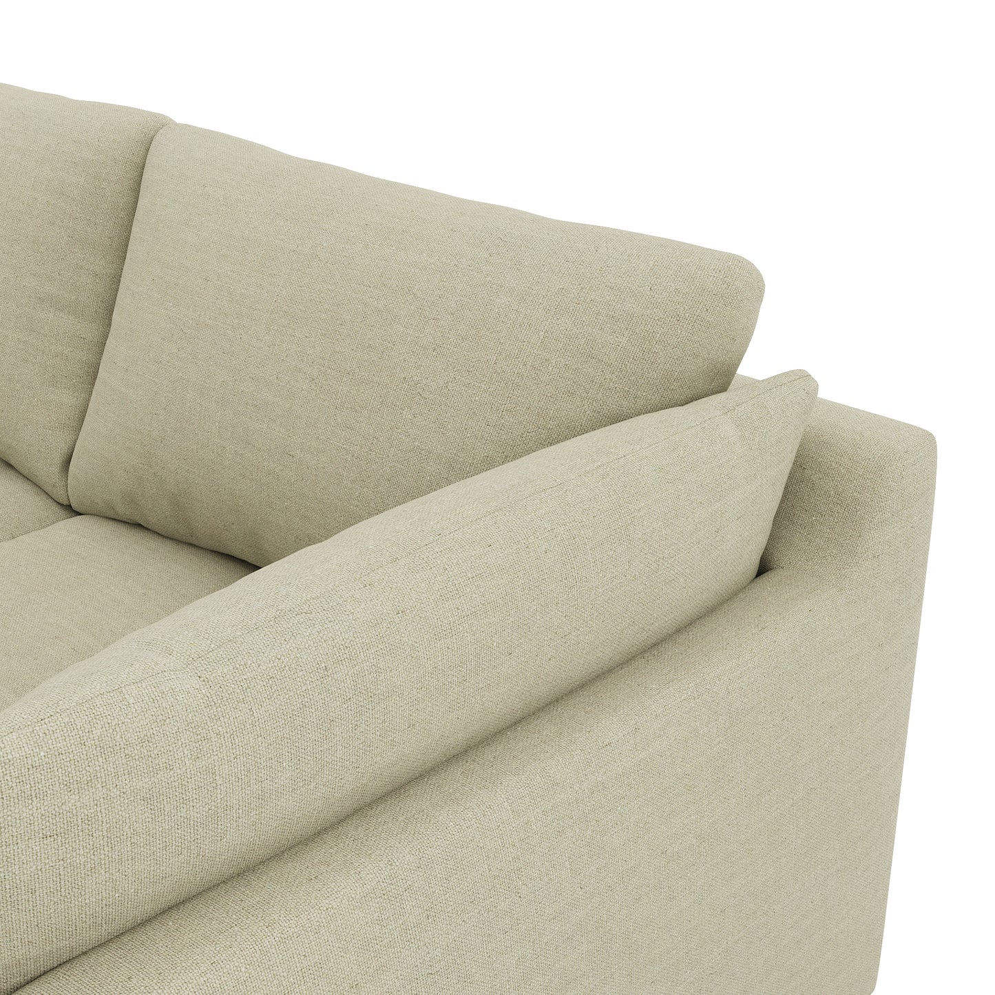 Serene 2 Piece Sectional - khaki linen close up
