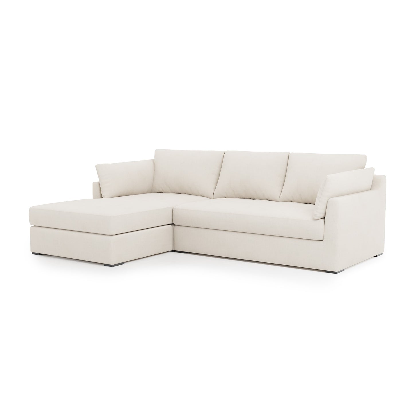 Serene 2 Piece Sectional ivory linen left chaise