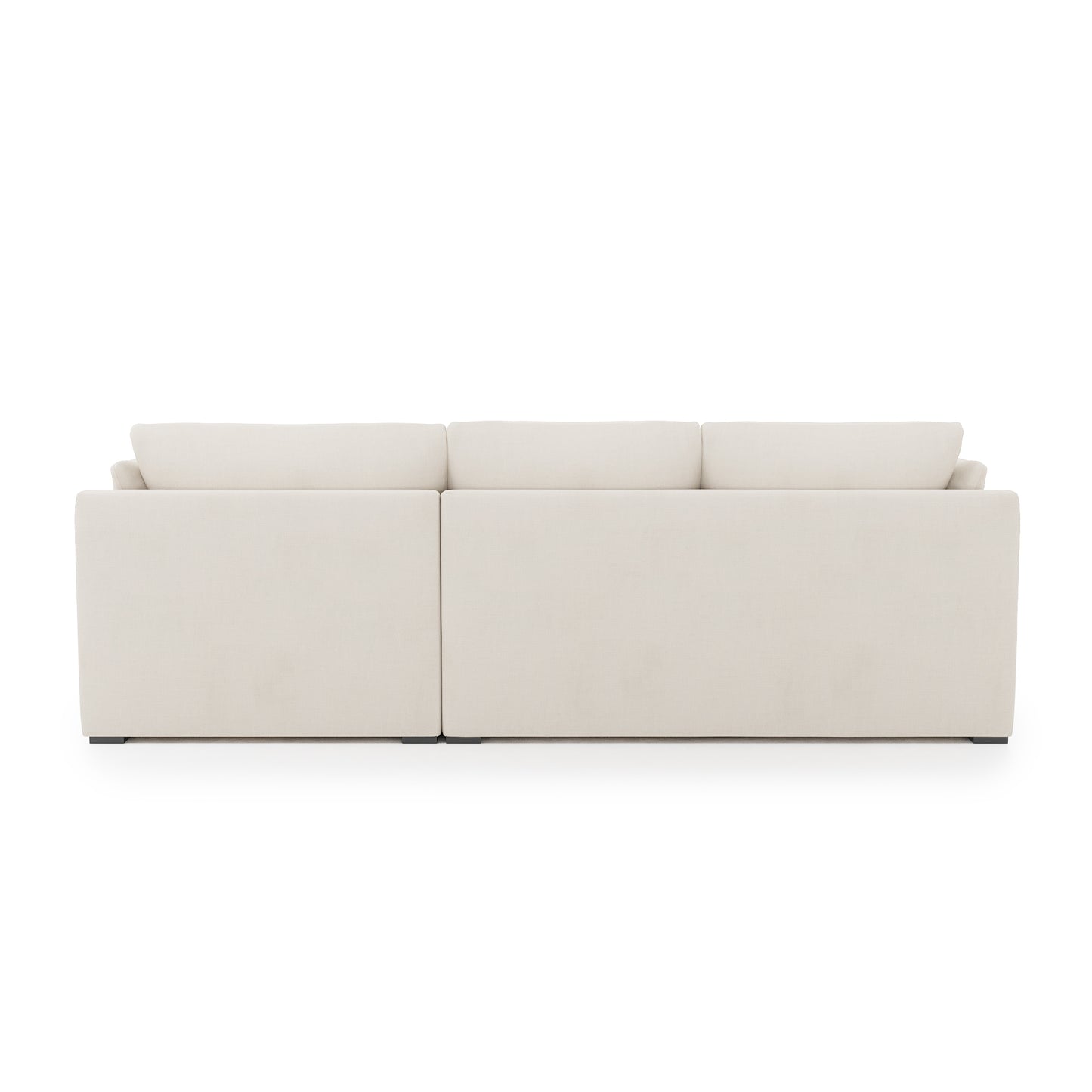 Serene 2 Piece Sectional - ivory linen back view