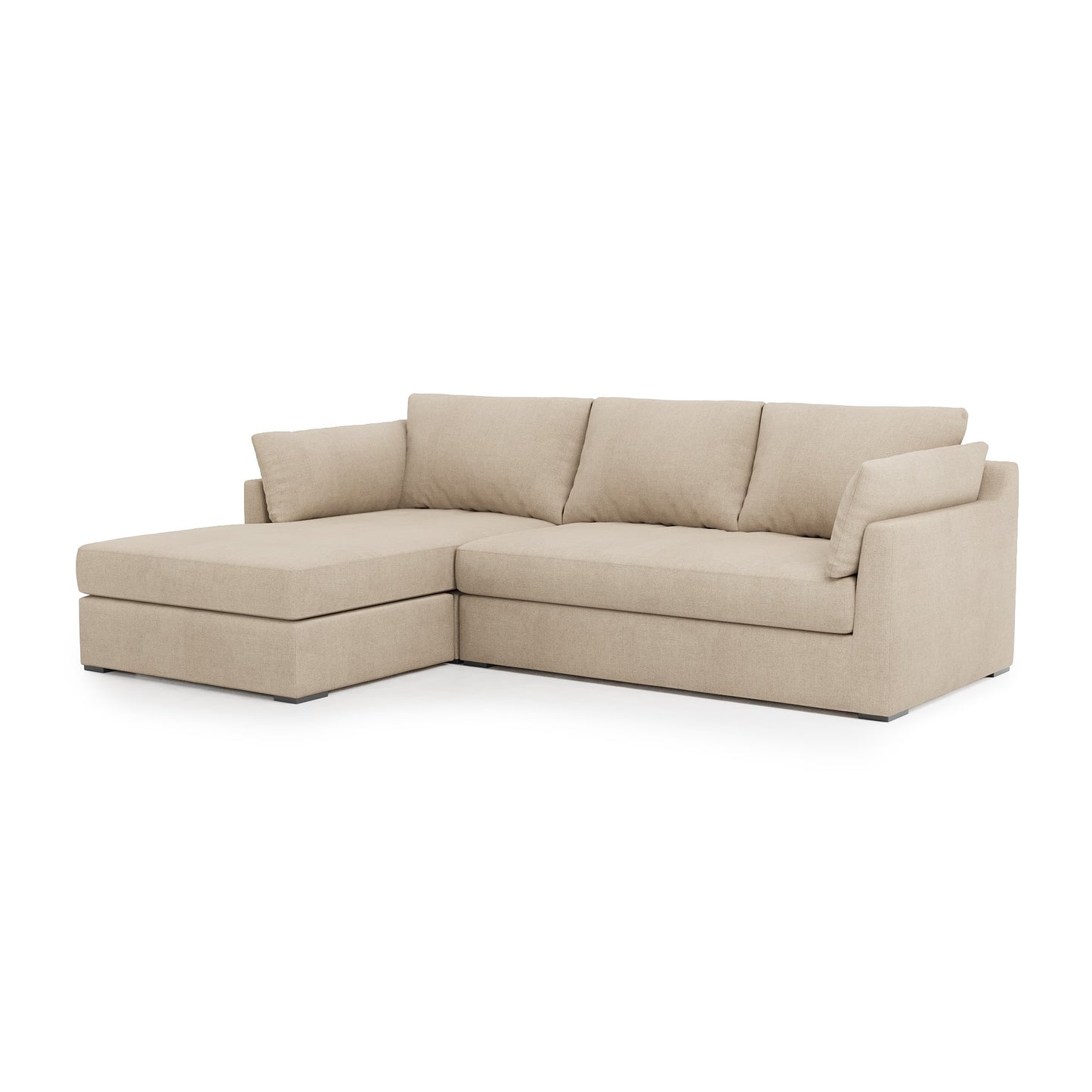 Serene 2 Piece Sectional natural linen left chaise