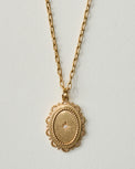 Magnolia Starburst Scalloped Pendant Necklace