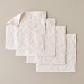 Snow White Floral Jacquard Towel - Washcloth Set of 4