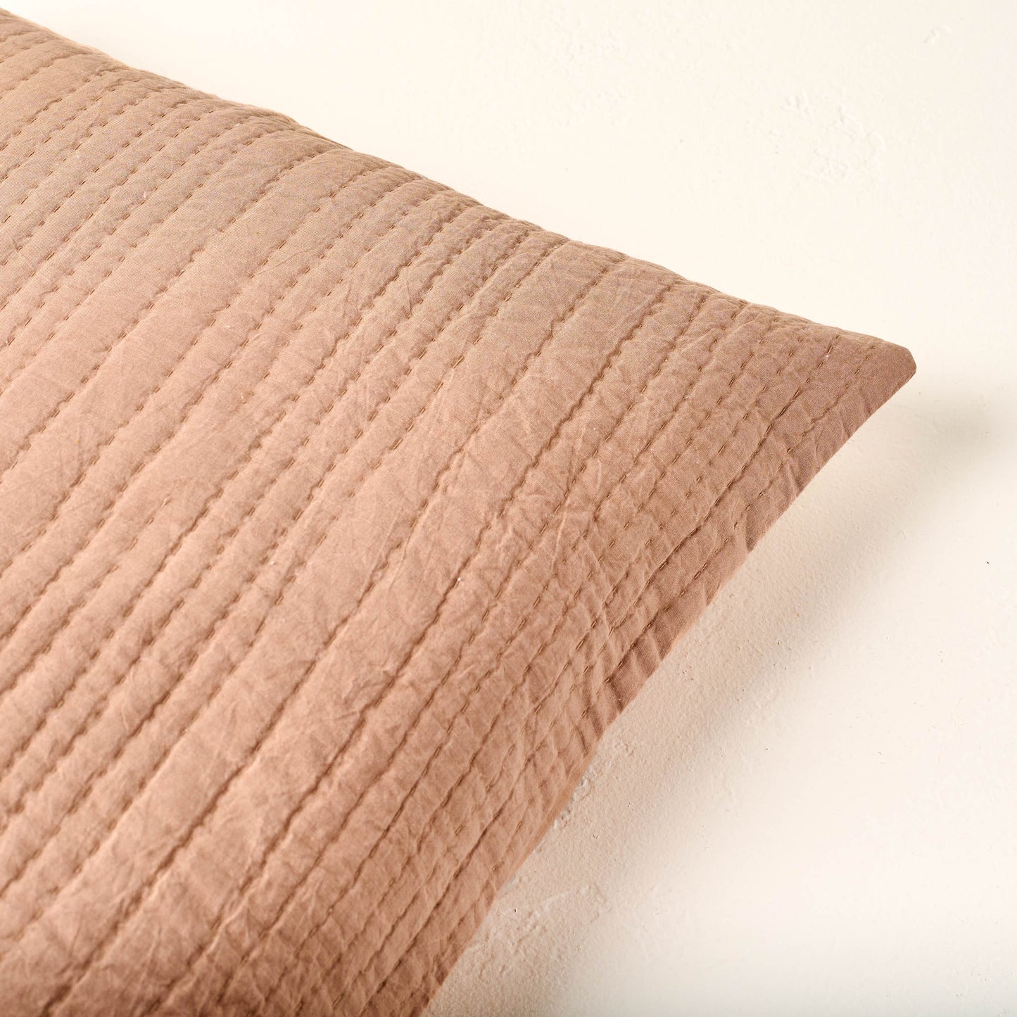 Stonewashed Pebbled Quilt Pillow Sham - Desert Clay close up
