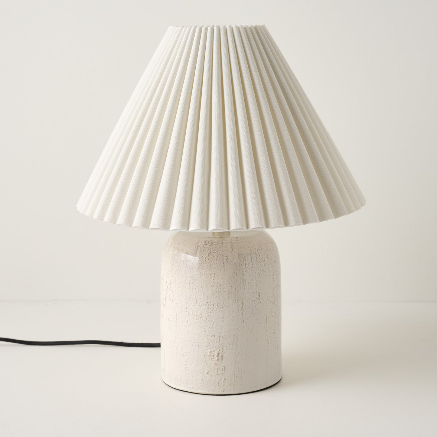 Farrah Table Lamp - Textured Cream, Empire Scallop Shade