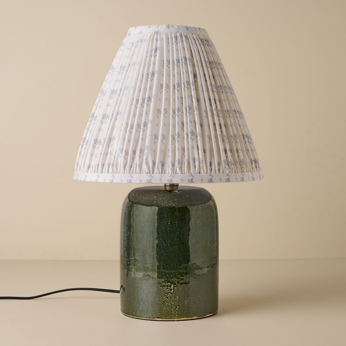 Farrah Table Lamp - Textured Green
blue blockprint shade