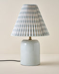 Farrah Table Lamp - Mist Blue with Blue Gingham Shade