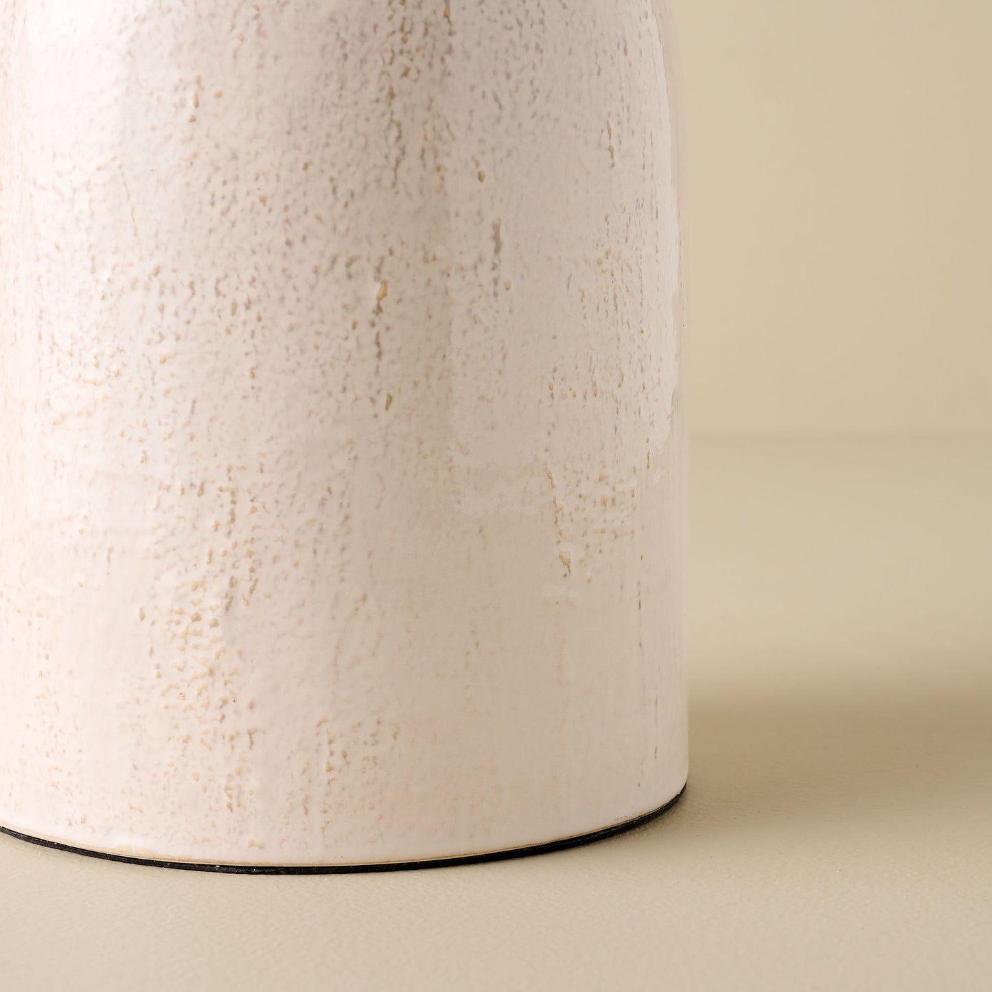 Farrah Table Lamp - Textured Cream close up of base