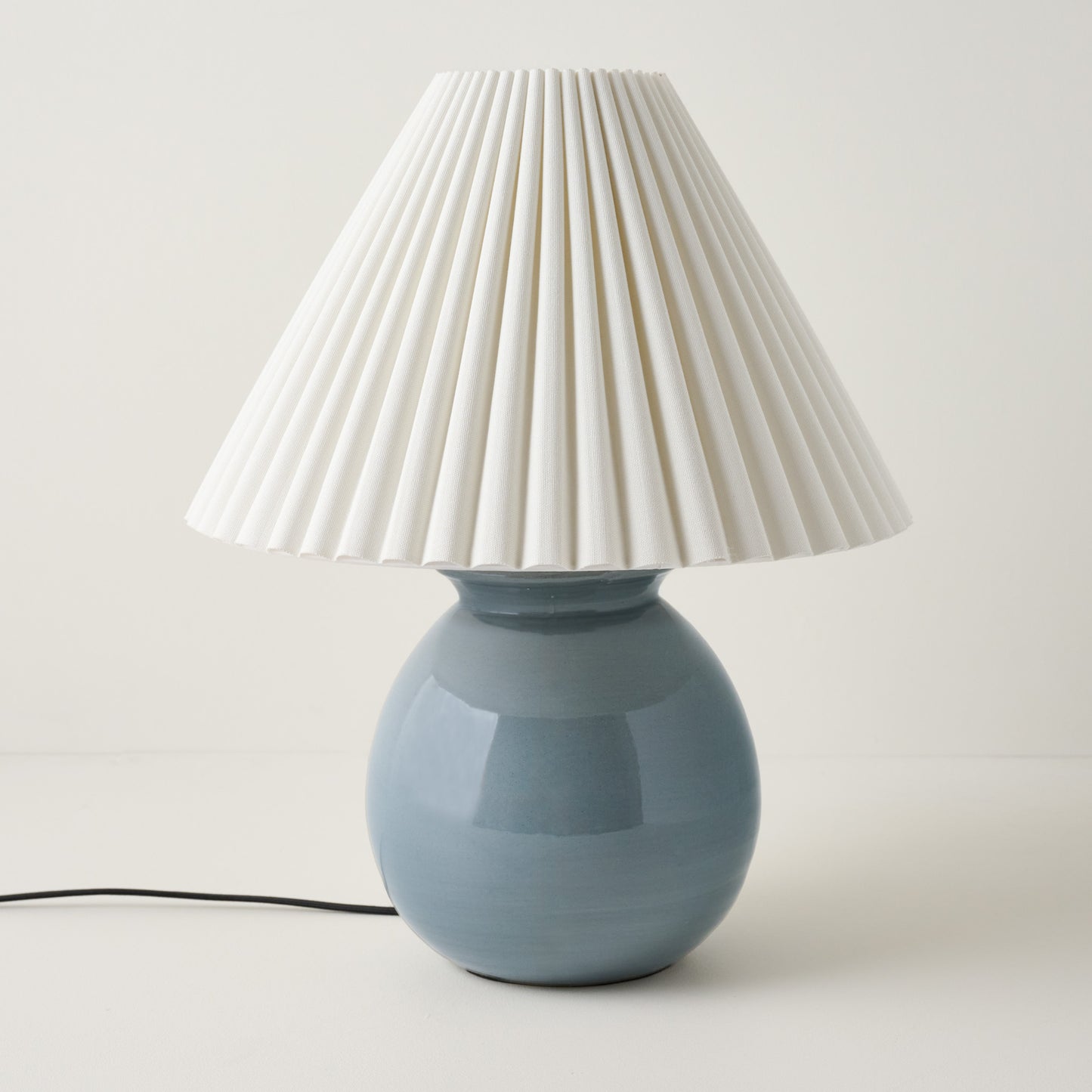 Olivia Table Lamp - Lake Blue, Empire Scallop Shade